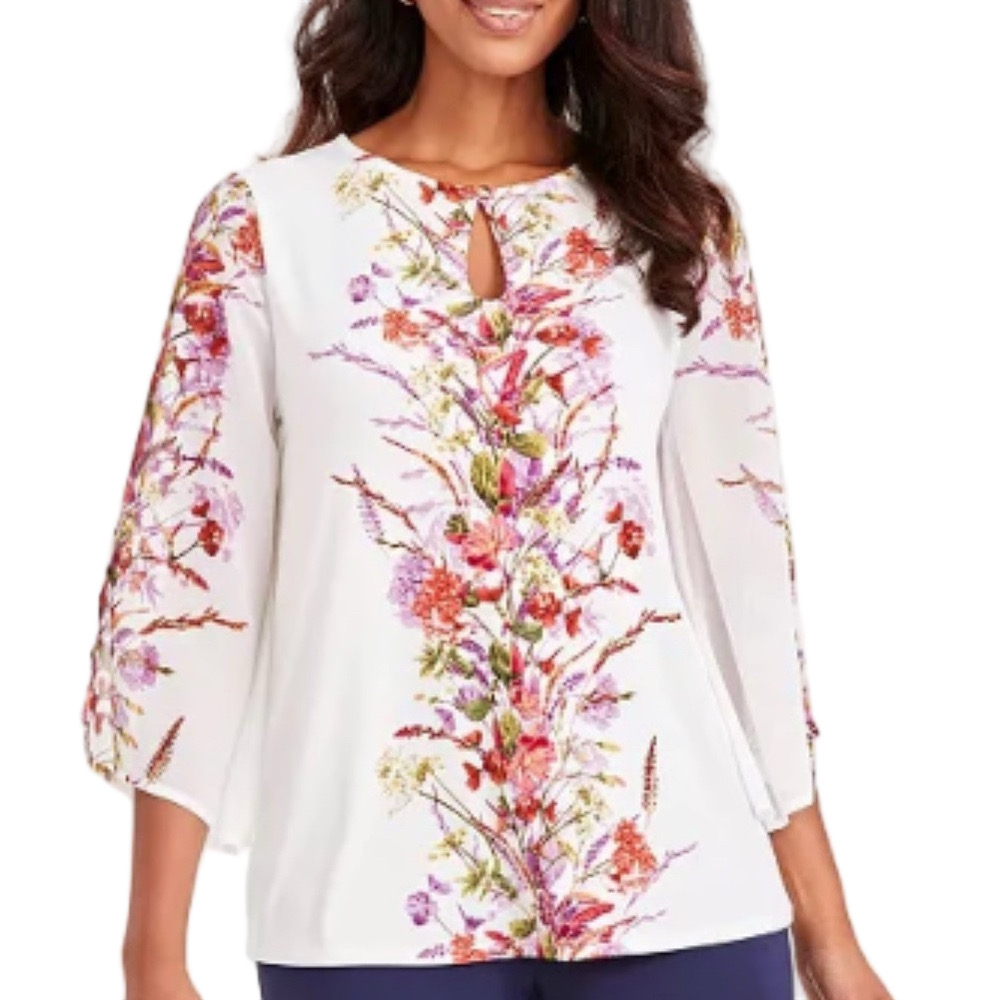 🛼JM Collection Multicolor Floral Blouse size XXL GUC